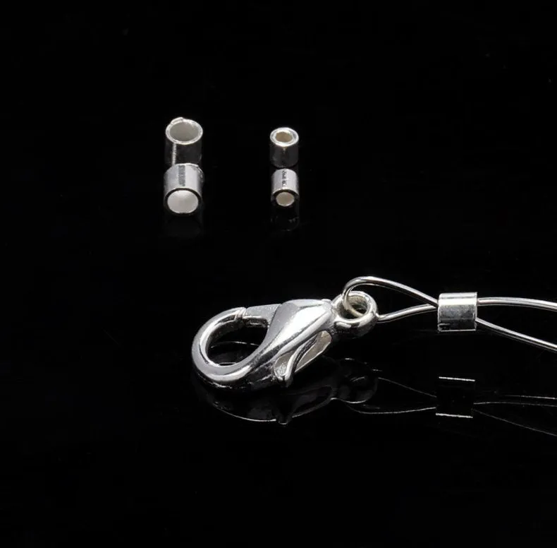 Silver End Cap, Crimp End Caps, Cord End Tips, Chain Clasps, Bracelet Necklace Anklet Charm Gemstone Pearl Wood Pendant Jewelry Making