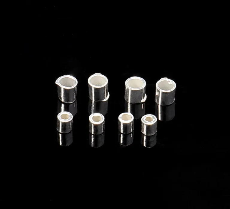 Silver End Cap, Crimp End Caps, Cord End Tips, Chain Clasps, Bracelet Necklace Anklet Charm Gemstone Pearl Wood Pendant Jewelry Making