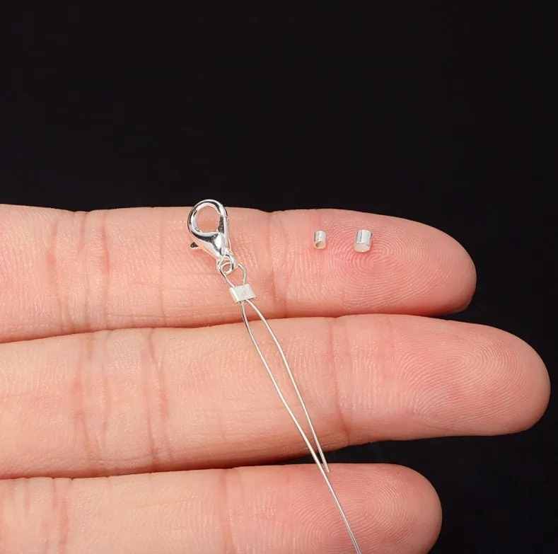 Silver End Cap, Crimp End Caps, Cord End Tips, Chain Clasps, Bracelet Necklace Anklet Charm Gemstone Pearl Wood Pendant Jewelry Making