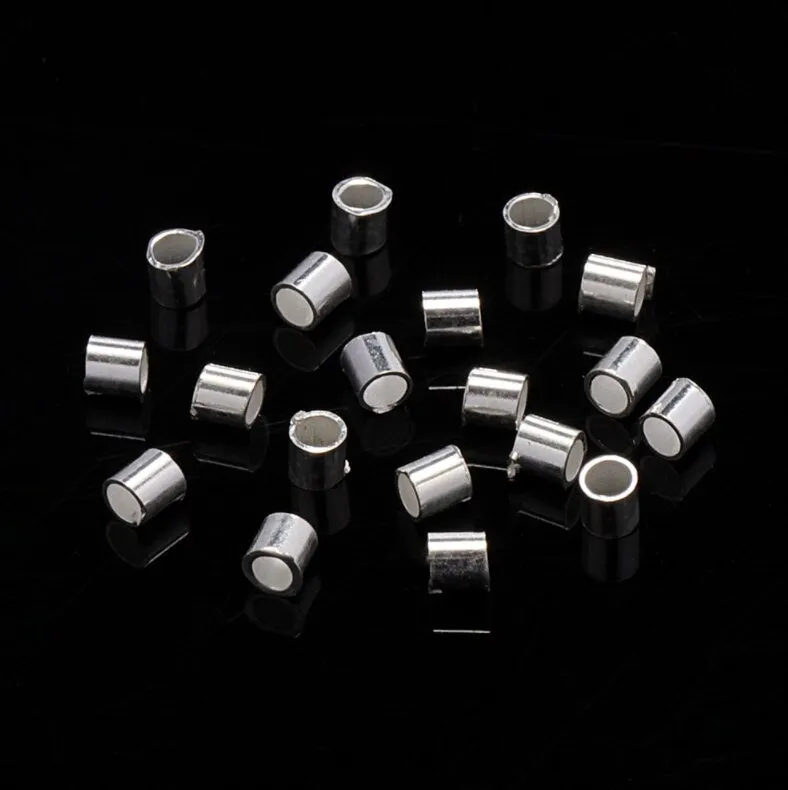 Silver End Cap, Crimp End Caps, Cord End Tips, Chain Clasps, Bracelet Necklace Anklet Charm Gemstone Pearl Wood Pendant Jewelry Making