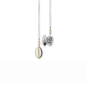 Slim Oval Tess Two-Tone Locket Necklace