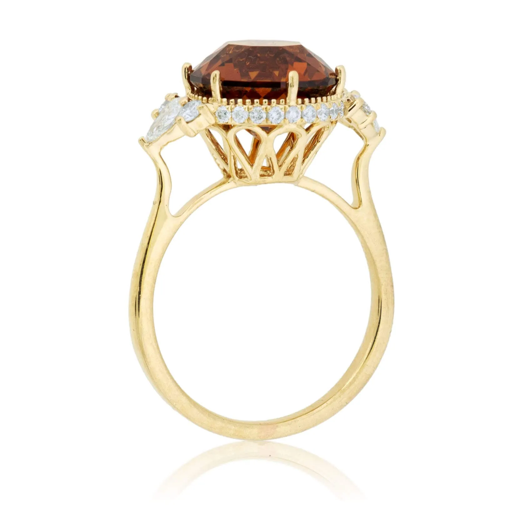 Spessartine Garnet & Diamond Accented Ring
