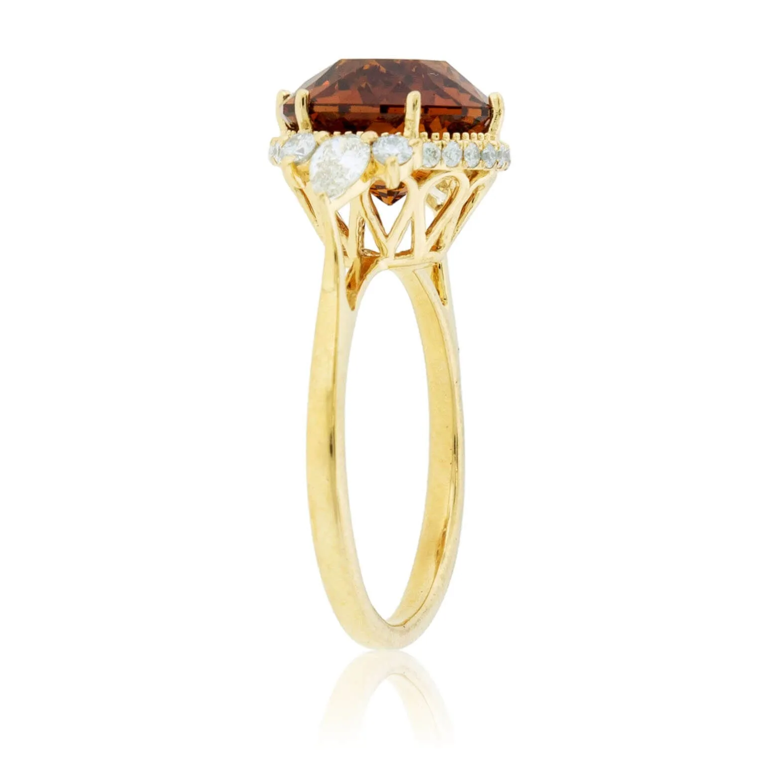 Spessartine Garnet & Diamond Accented Ring