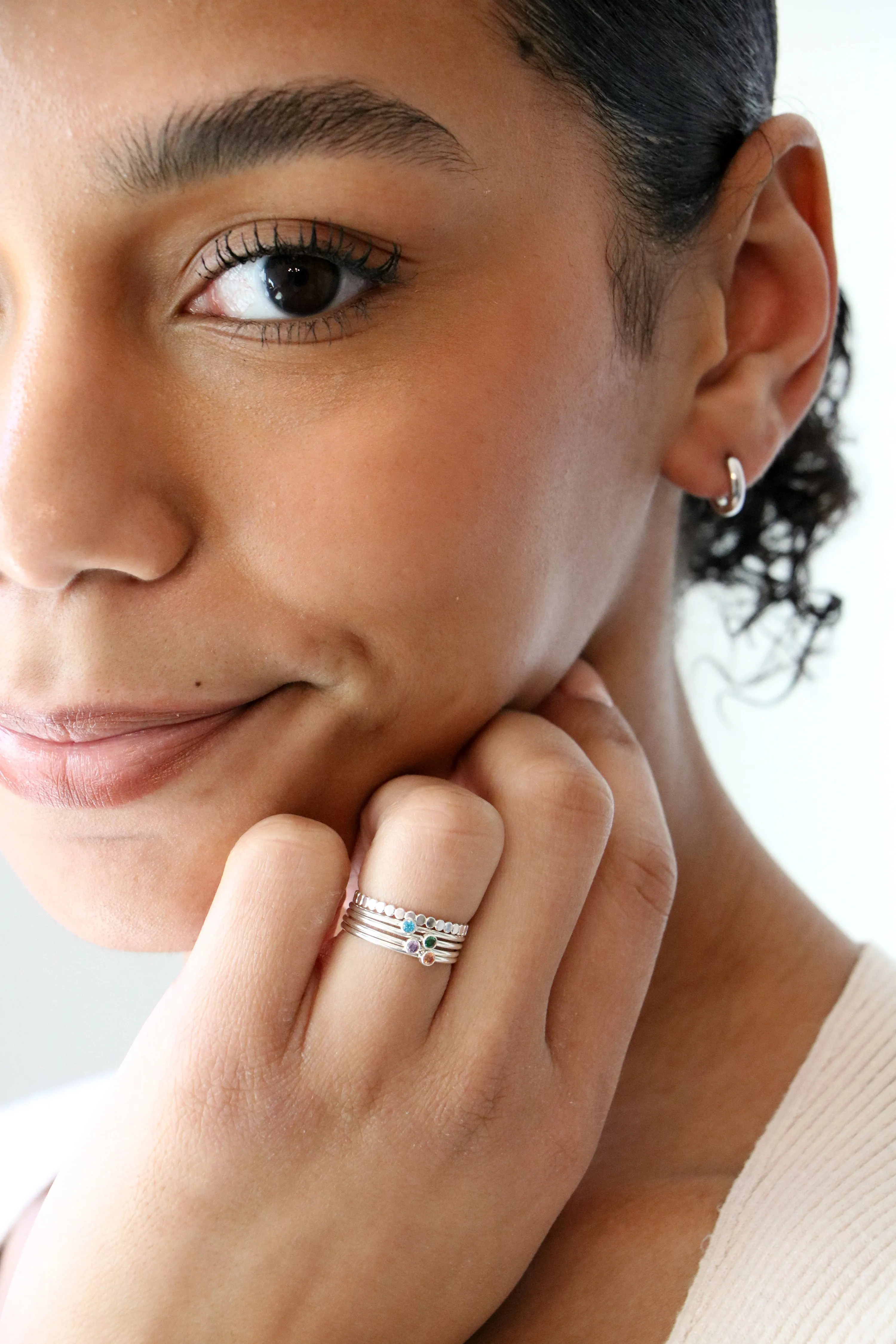 stacking birthstone ring {sterling silver}