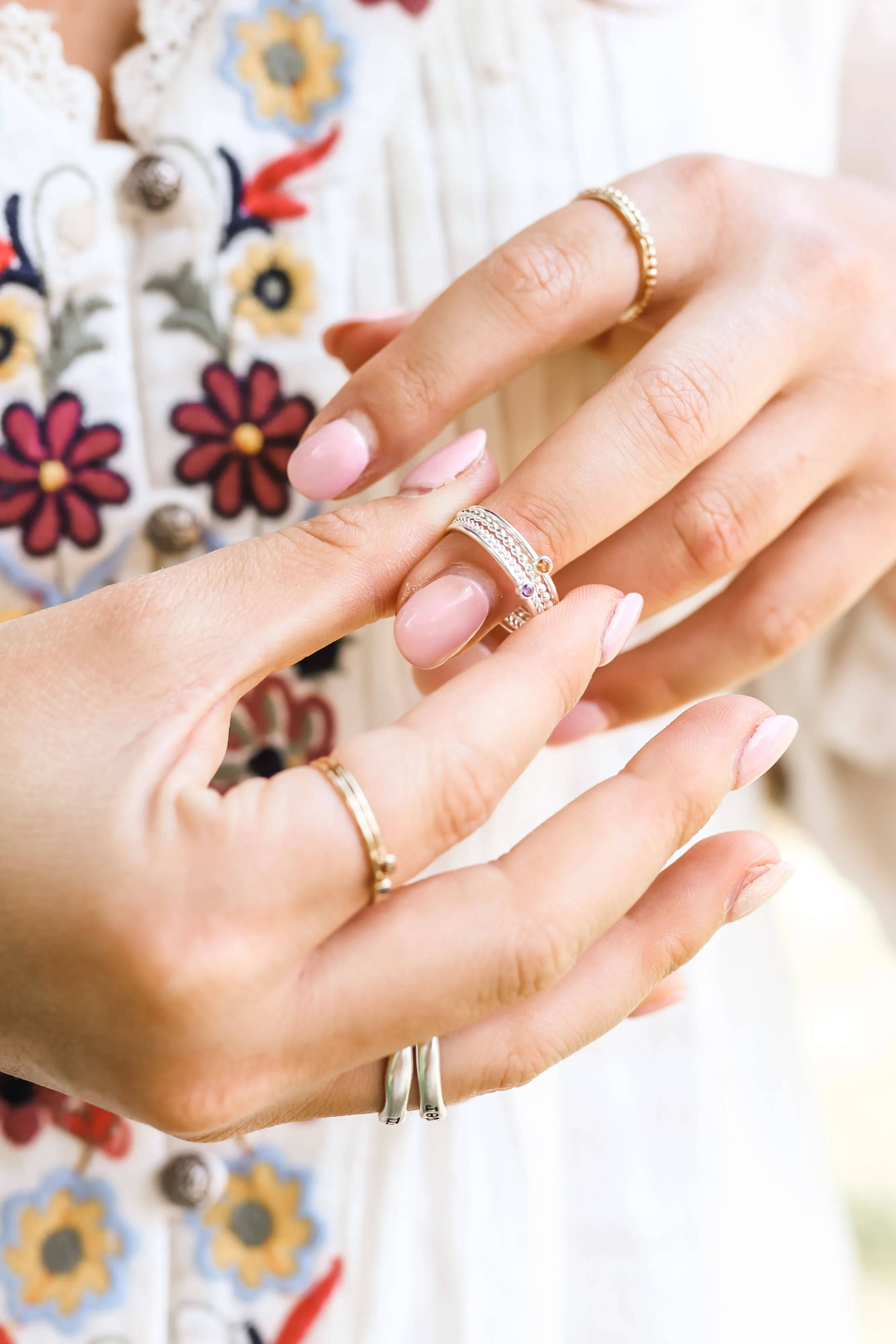 stacking birthstone ring {sterling silver}