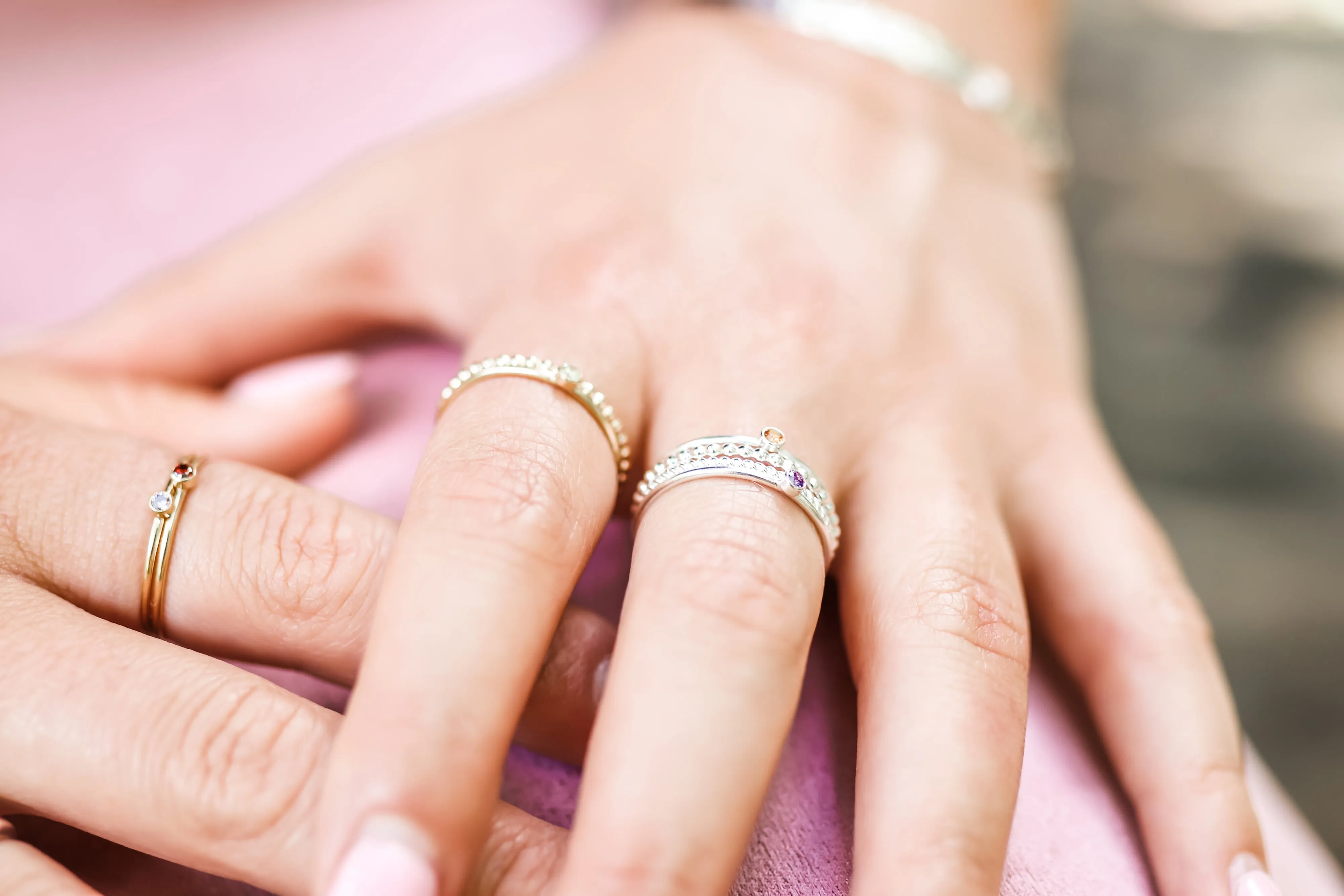 stacking birthstone ring {sterling silver}
