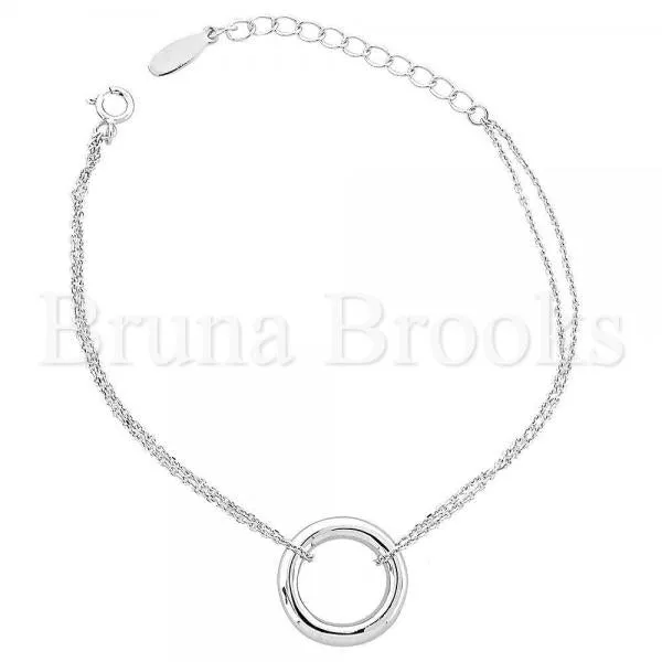 Sterling Silver 03.176.0001 Fancy Bracelet, Rhodium Tone