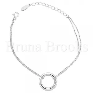 Sterling Silver 03.176.0001 Fancy Bracelet, Rhodium Tone
