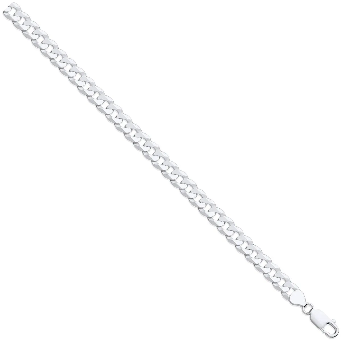 Sterling Silver 8mm Flat Curb Bracelet
