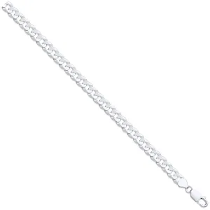 Sterling Silver 8mm Flat Curb Bracelet