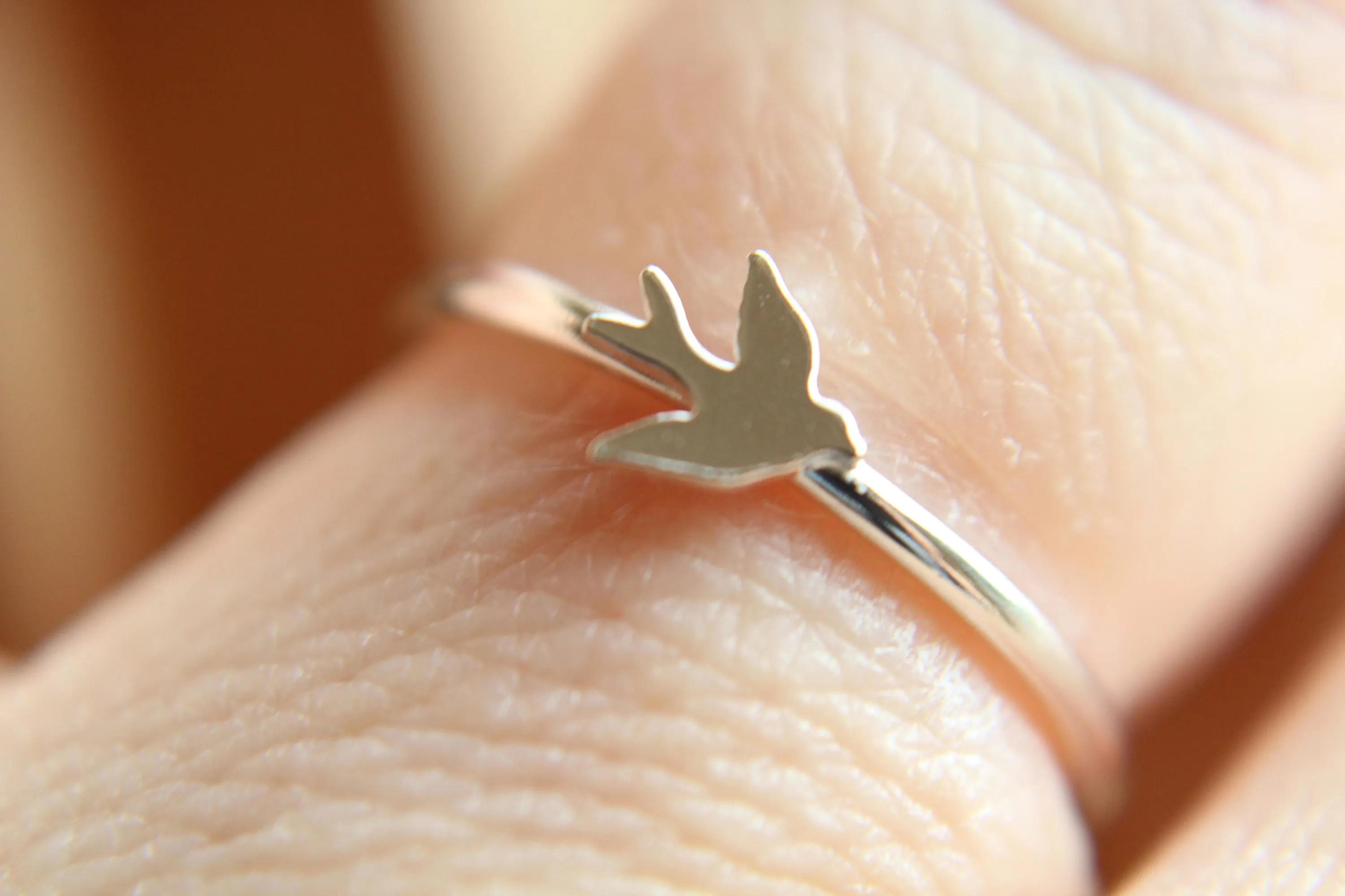 Sterling Silver Bird Ring, Stacking Bird Ring, Stackable, Stacking Ring, Silver Bird Band, Flying Bird Ring, Tiny Bird Ring, Silver Bird