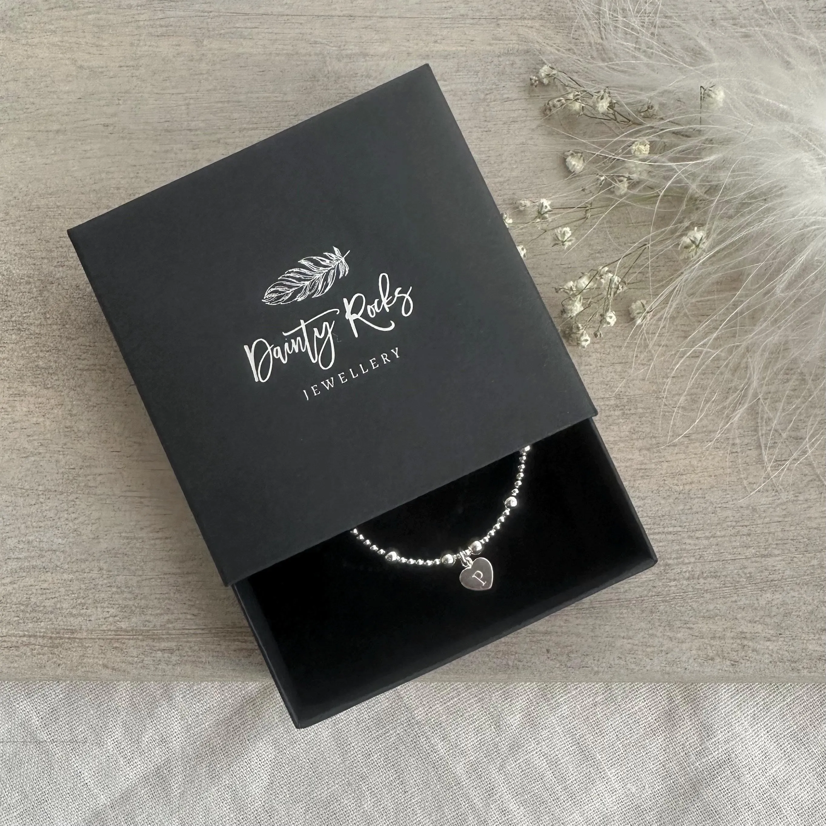 Sterling Silver Birthstone Bracelet with crystal charm, Christmas Gift for women