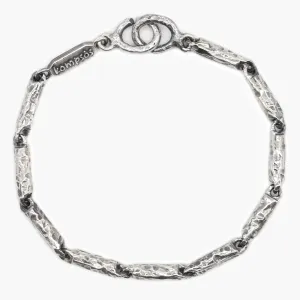 Sterling Silver Bracelet With Hammered Links