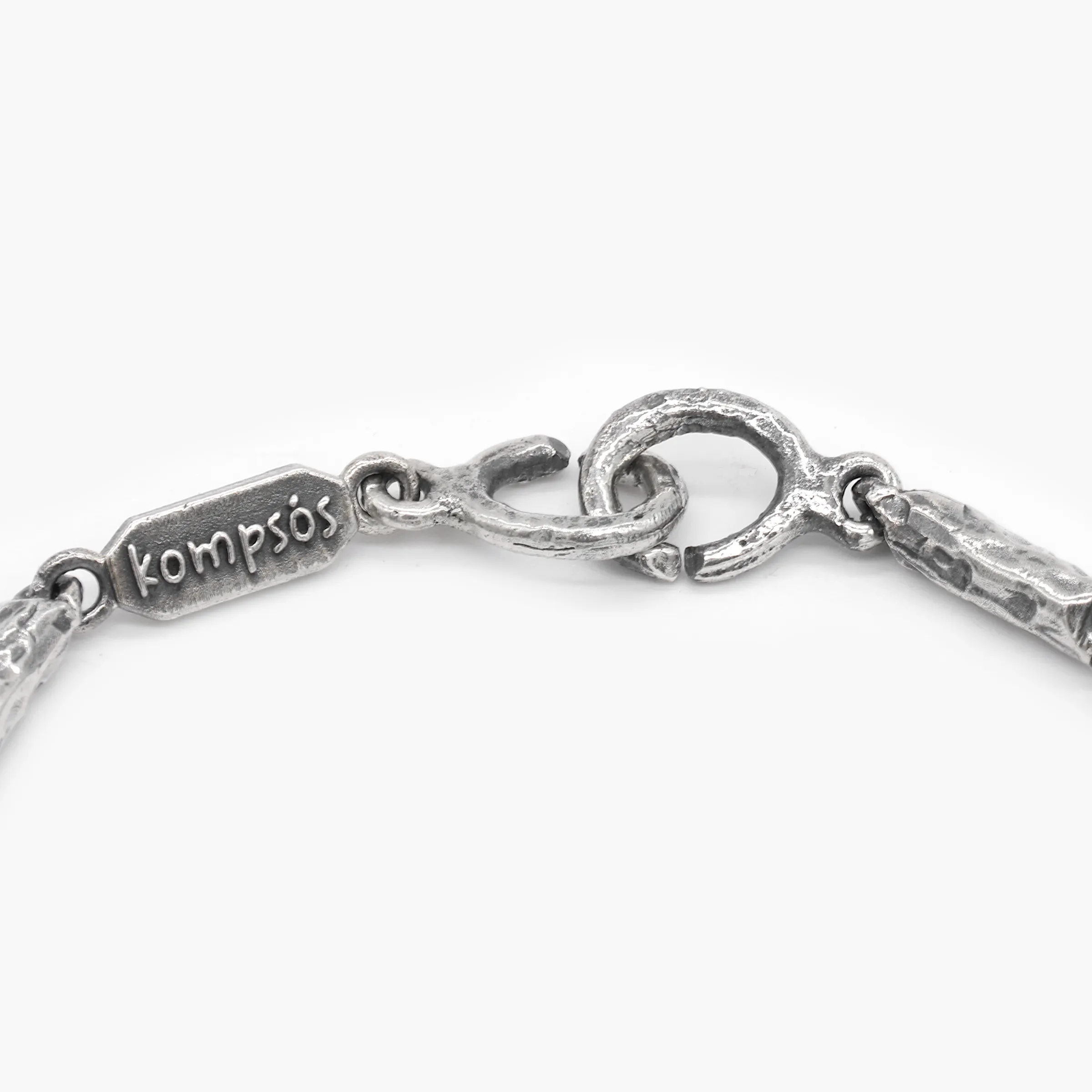 Sterling Silver Bracelet With Hammered Links