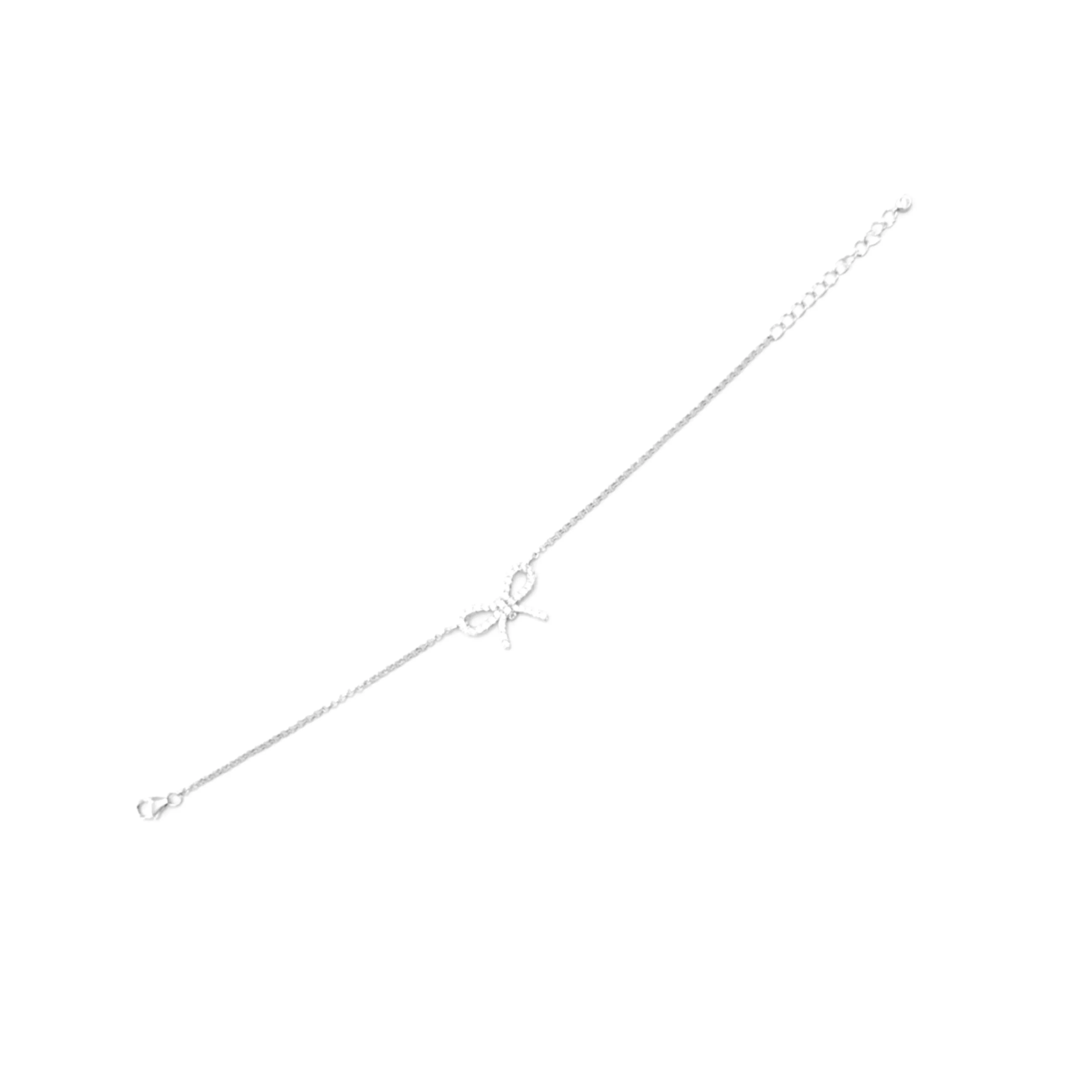 Sterling Silver CZ Bow Bracelet