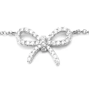 Sterling Silver CZ Bow Bracelet
