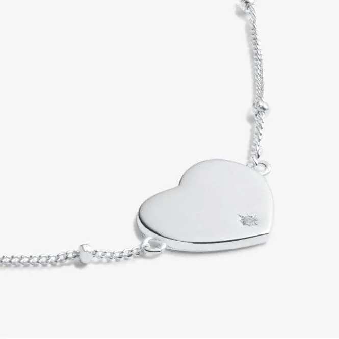 Sterling Silver Wonderful Daughter Heart Zirconia Pave 16cm   3cm Bracelet JJS0006
