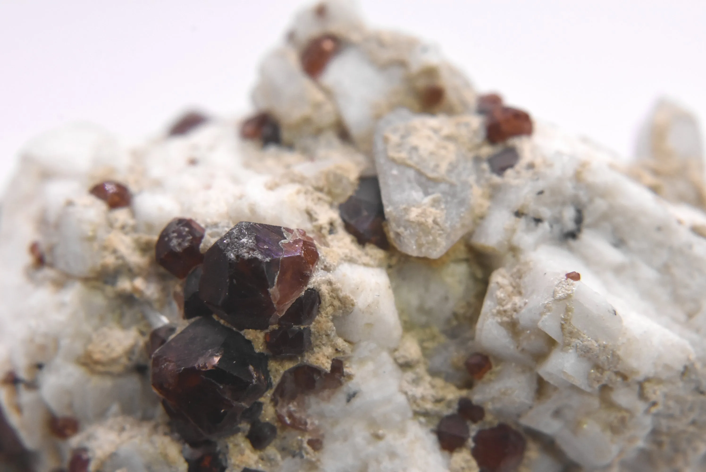 Stunning Large Red Garnet and Aquamarine Crystal Cluster on Matrix - 350g