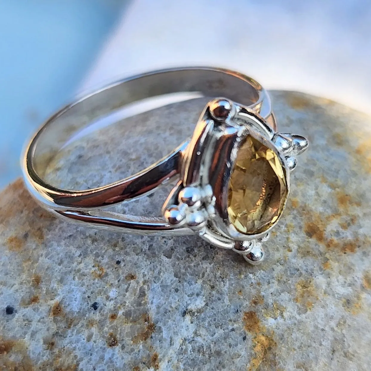 SUNSHINE - CITRINE 925 STERLING SILVER RING