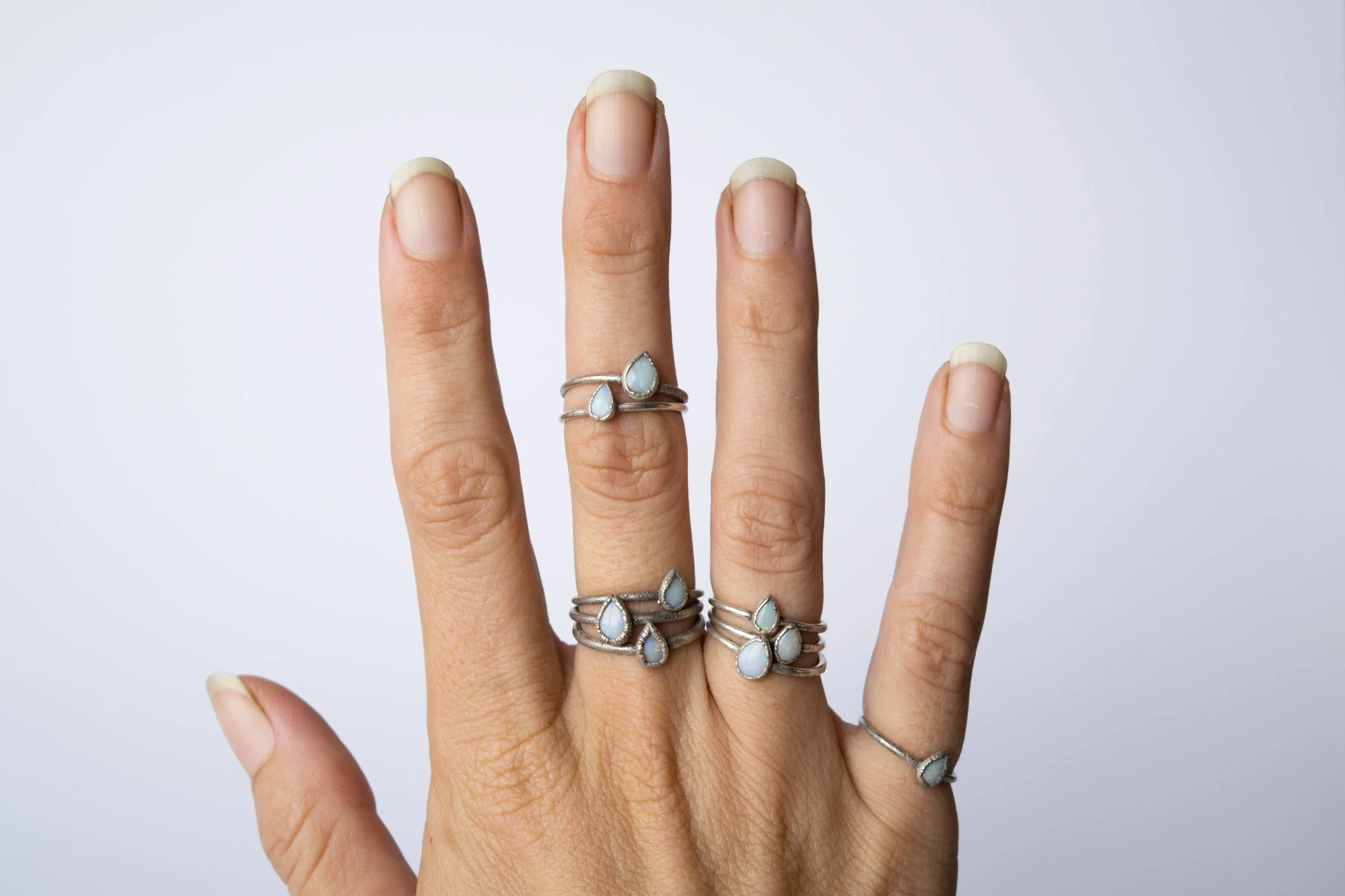 Teardrop opal ring | Rough opal ring