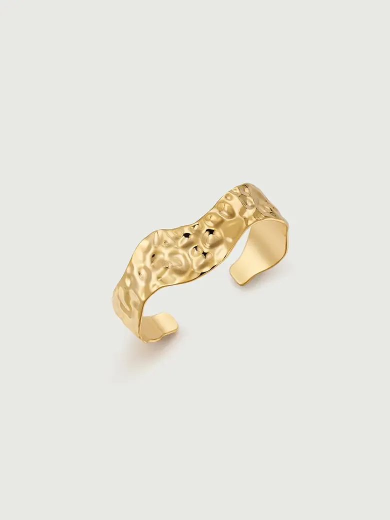 Texture Wave Cuff Bangle