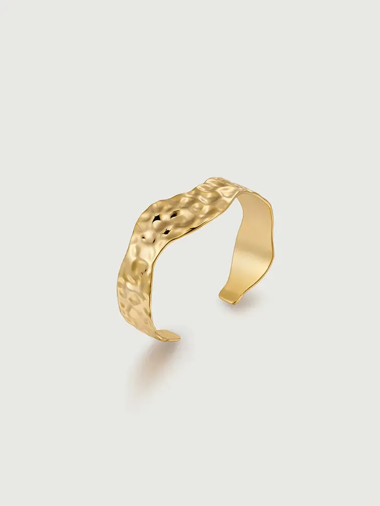 Texture Wave Cuff Bangle