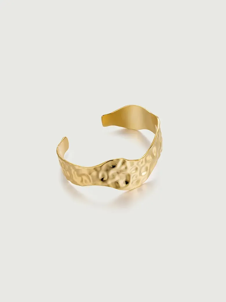 Texture Wave Cuff Bangle