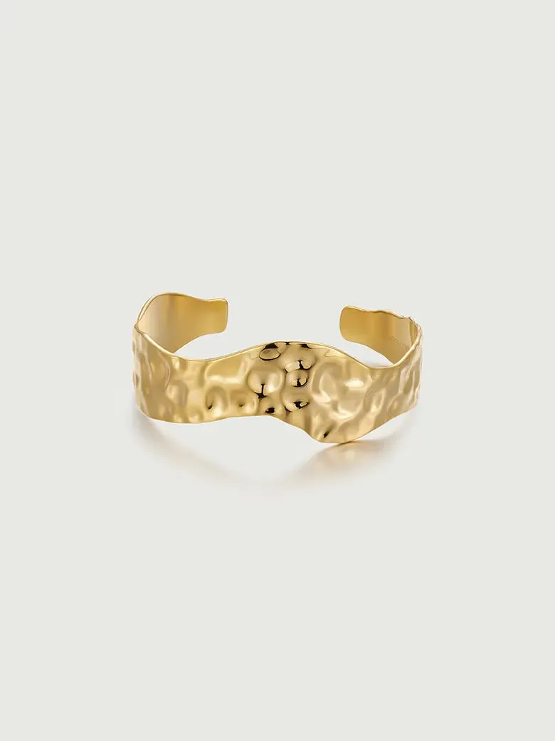 Texture Wave Cuff Bangle