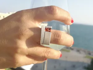 Tourmaline October birthstone Statement ring,Handcrafted gemstone from KREIS JEWELLERY