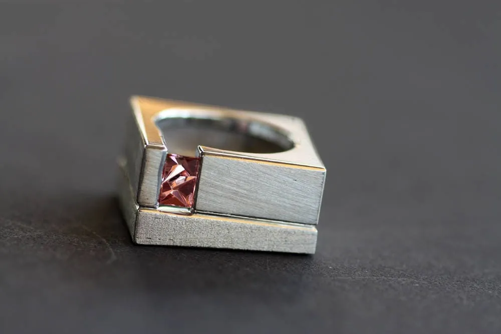 Tourmaline October birthstone Statement ring,Handcrafted gemstone from KREIS JEWELLERY