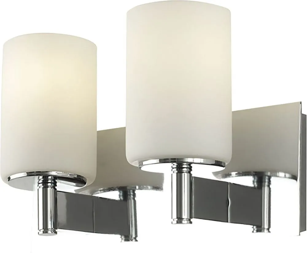 Truss 2 Light Vanity In Chrome and White Opal Glass