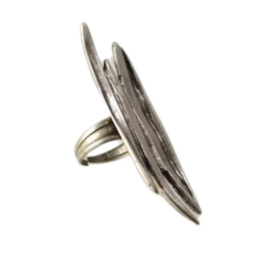 Turkish Spike Pewter Adjustable Cocktail Ring