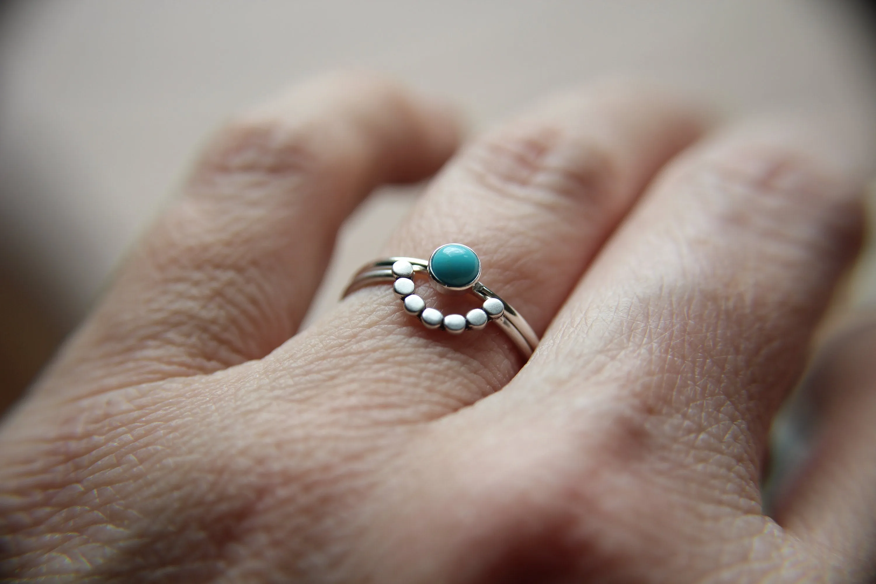 Turquoise Stacking Ring Set, Arch Ring Set, Natural Gemstone Ring, Turquoise, Turquoise Jewelry, Gemstone Stacking Ring, Real Gemstone, Gift