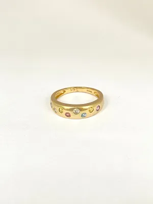 Vintage, 9ct Gold Multi-Gem Dome Ring