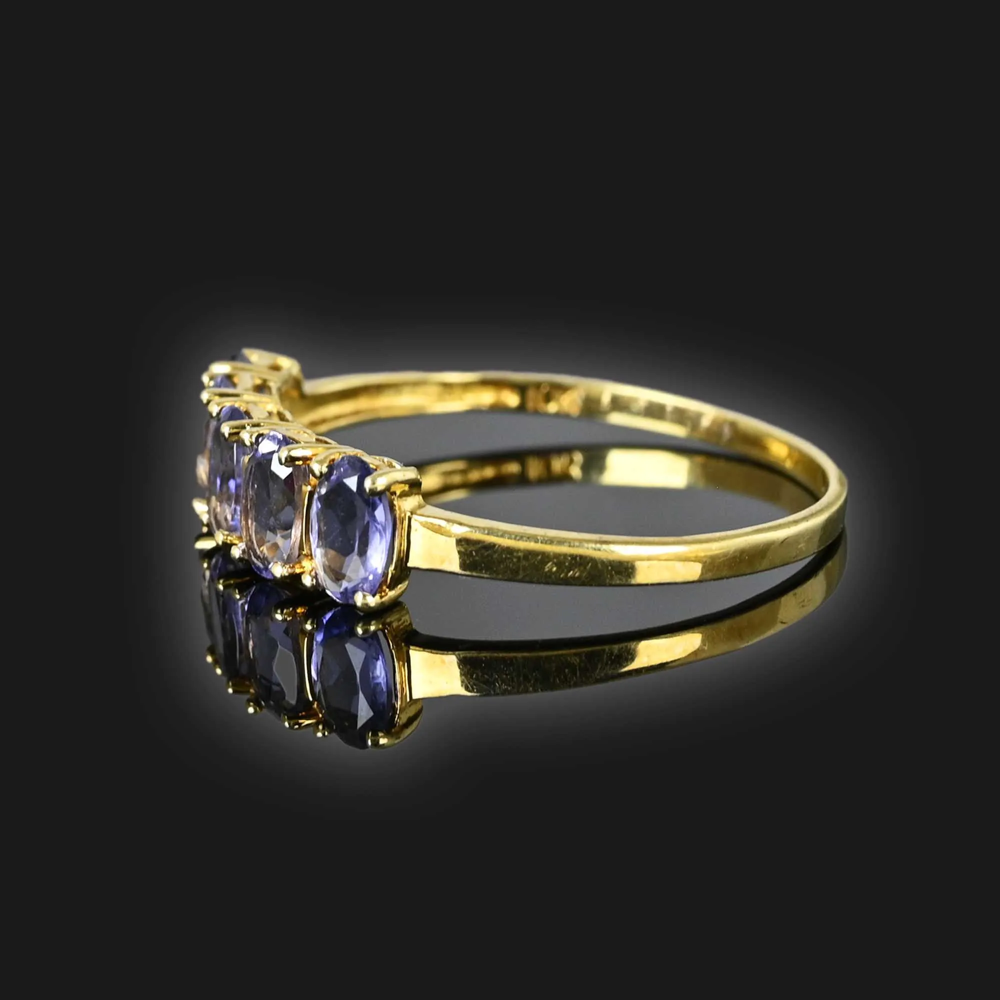 Vintage Five Stone Tanzanite Ring in Gold