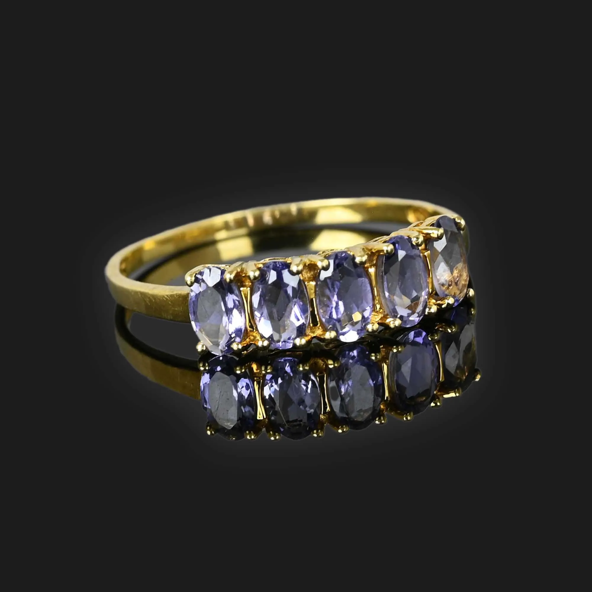Vintage Five Stone Tanzanite Ring in Gold
