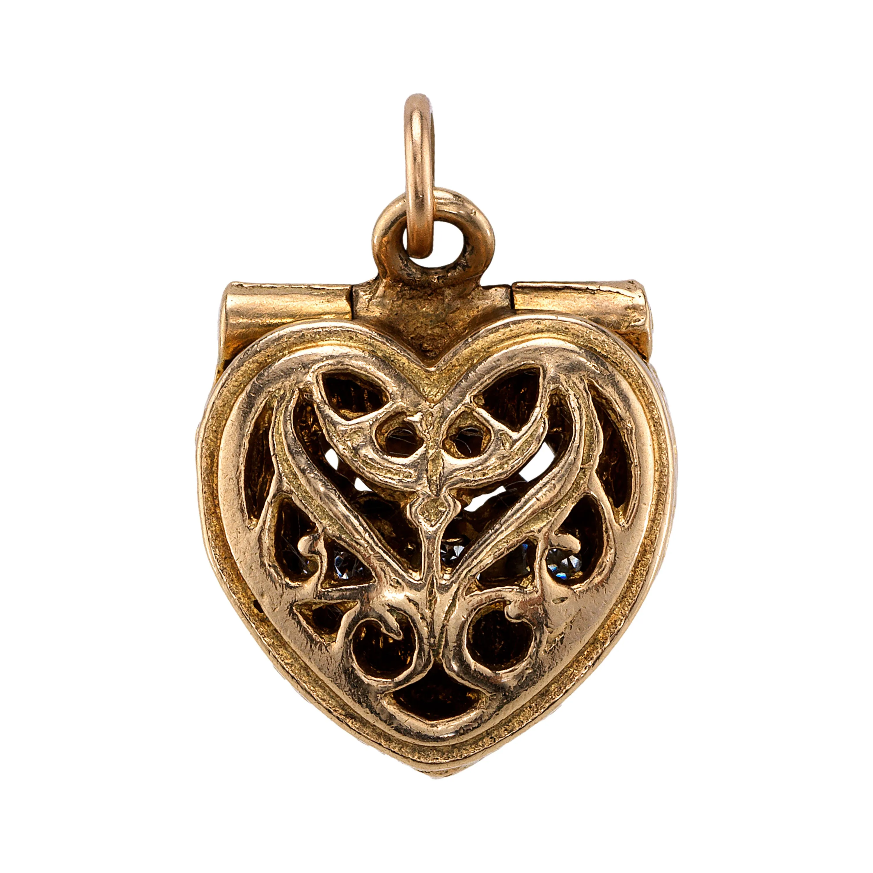 Vintage Heart Ring Box Charm