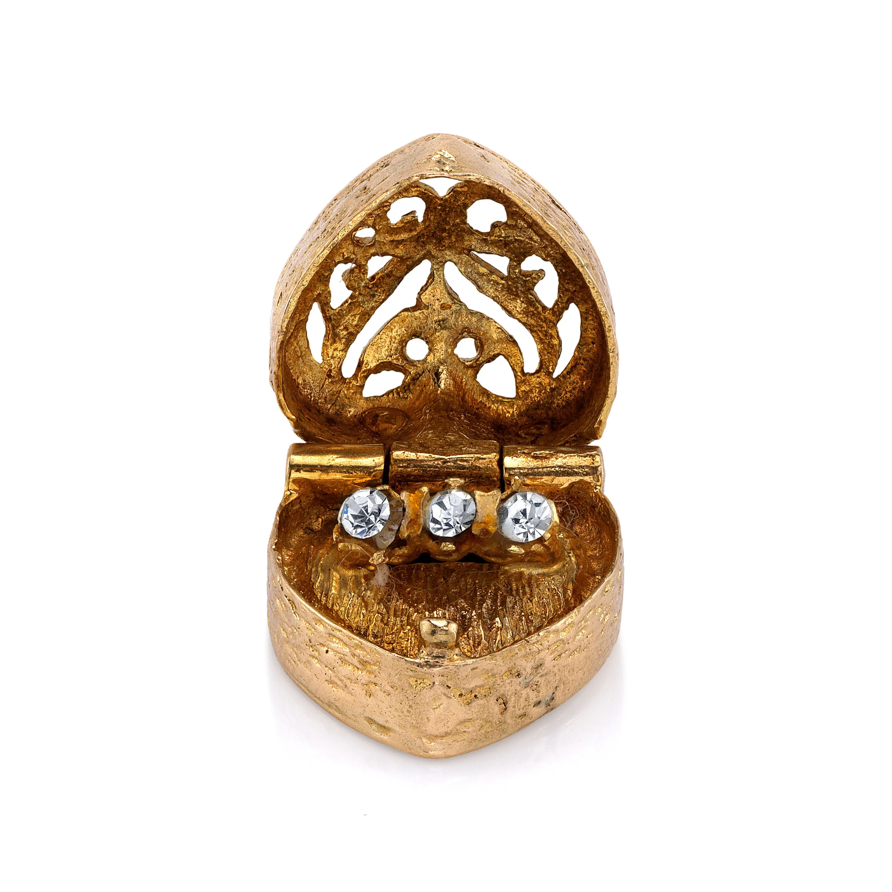 Vintage Heart Ring Box Charm
