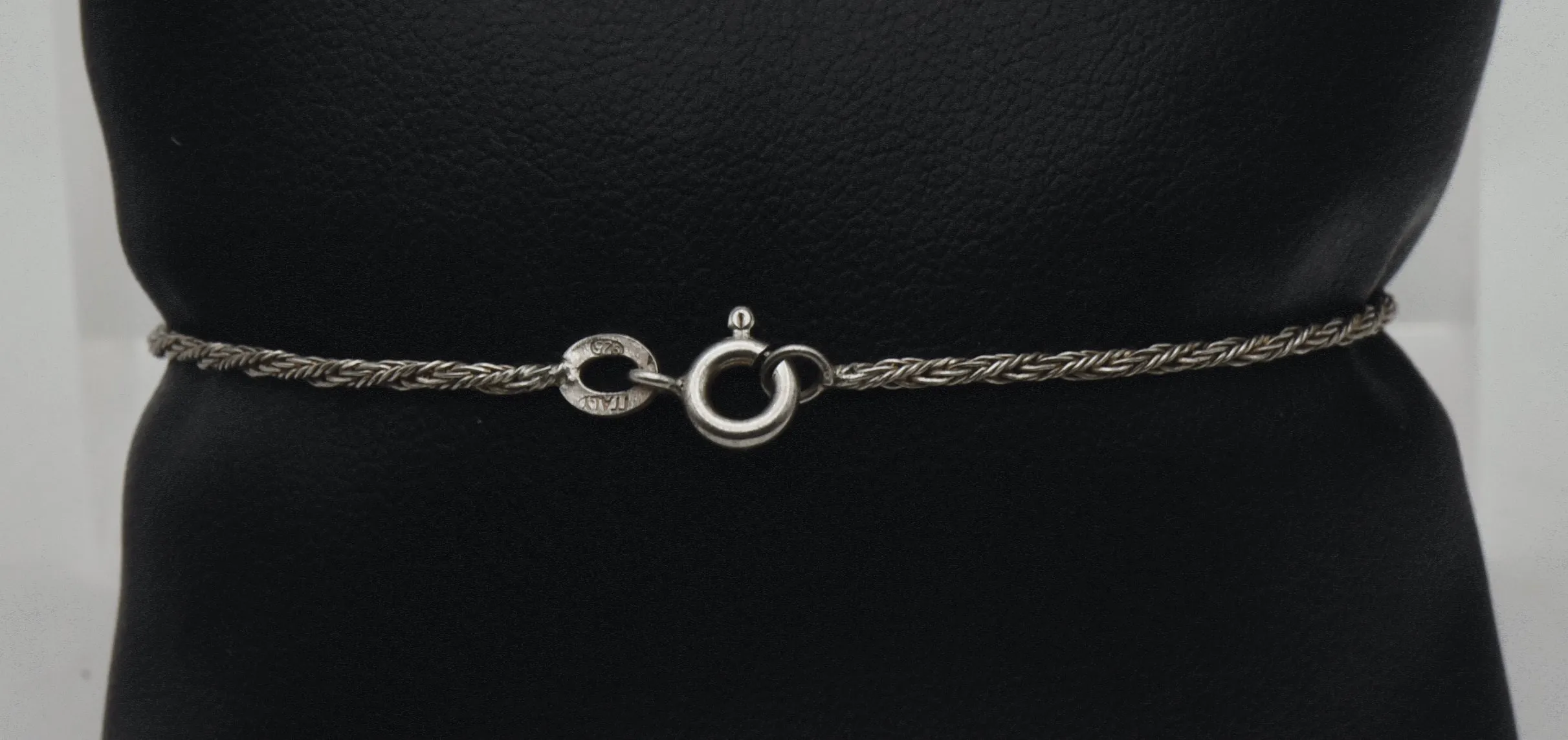 Vintage Italian Sterling Silver Rope Link Chain Bracelet