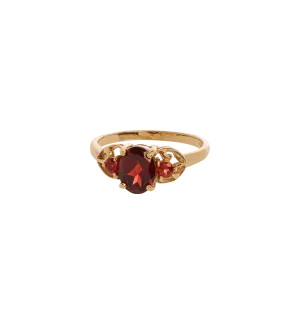 Vintage Ornamental Garnet Ring