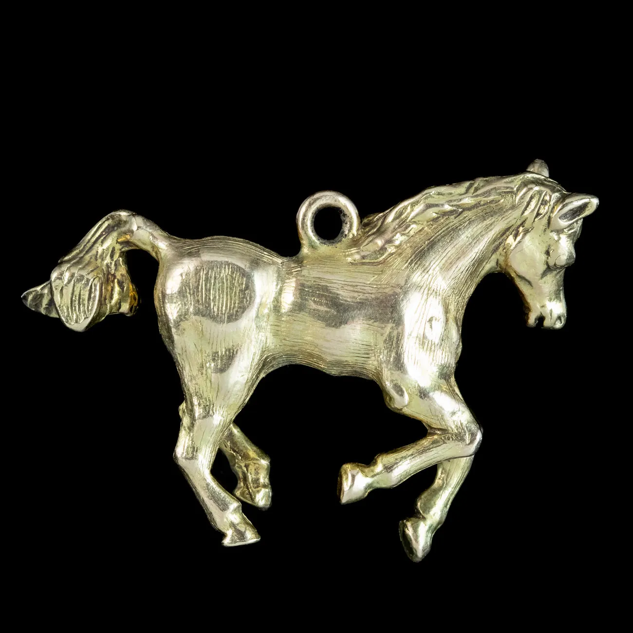 Vintage Prancing Pony Charm Pendant 9ct Gold Georg Jensen Dated 1963