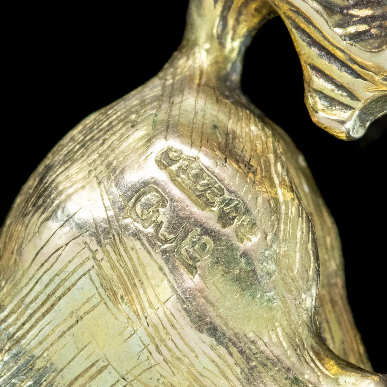 Vintage Prancing Pony Charm Pendant 9ct Gold Georg Jensen Dated 1963