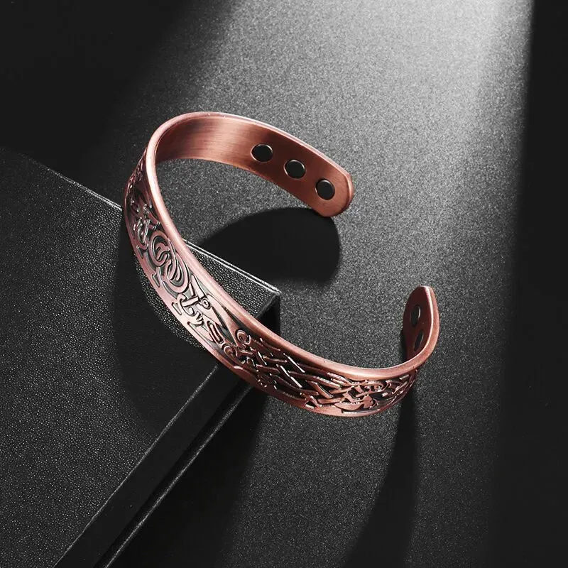 Vinterly Women\\'s Bracelet Energy Copper Magnetic Bracelet Men\'s Unisex Vintage Adjustable Cuff Bracelet Arthritis Jewelry