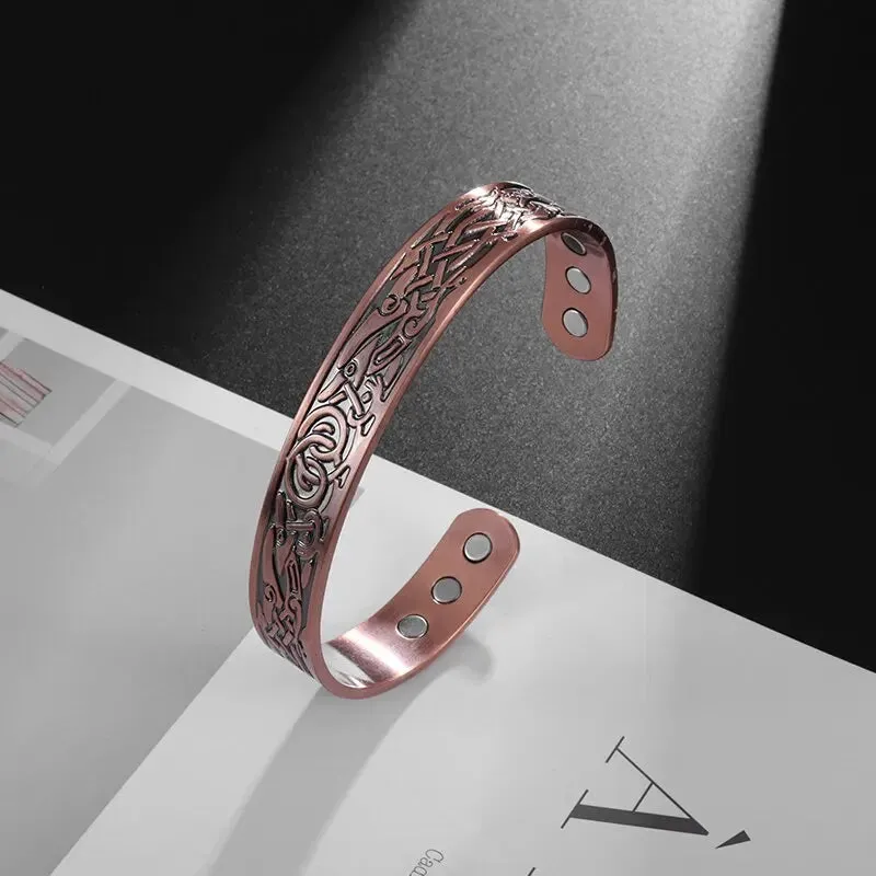 Vinterly Women\\'s Bracelet Energy Copper Magnetic Bracelet Men\'s Unisex Vintage Adjustable Cuff Bracelet Arthritis Jewelry