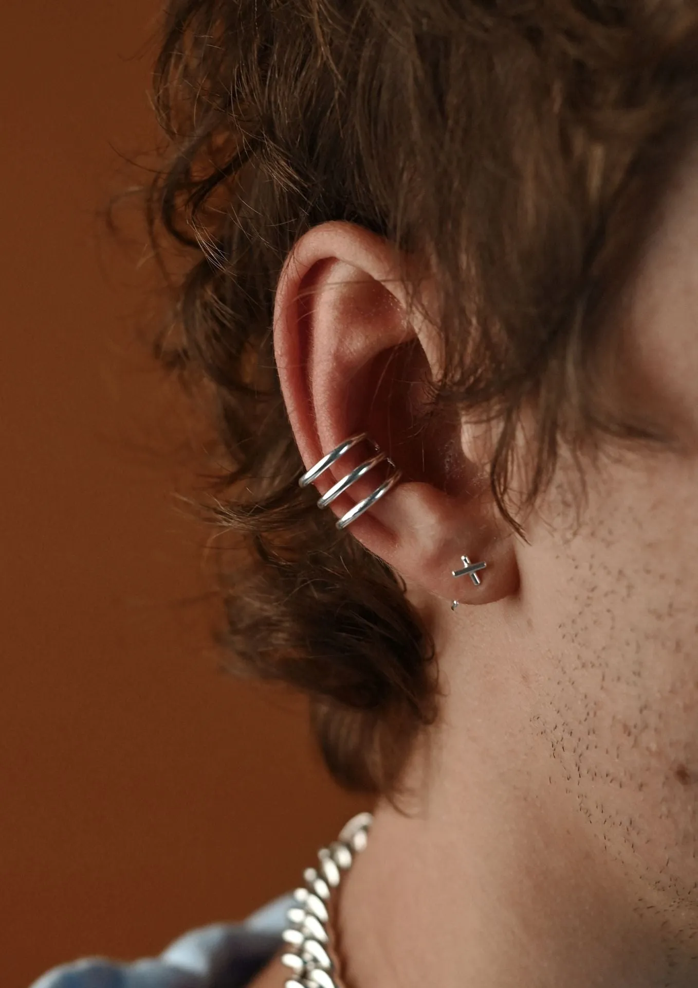 Wave Ear Cuff Silver