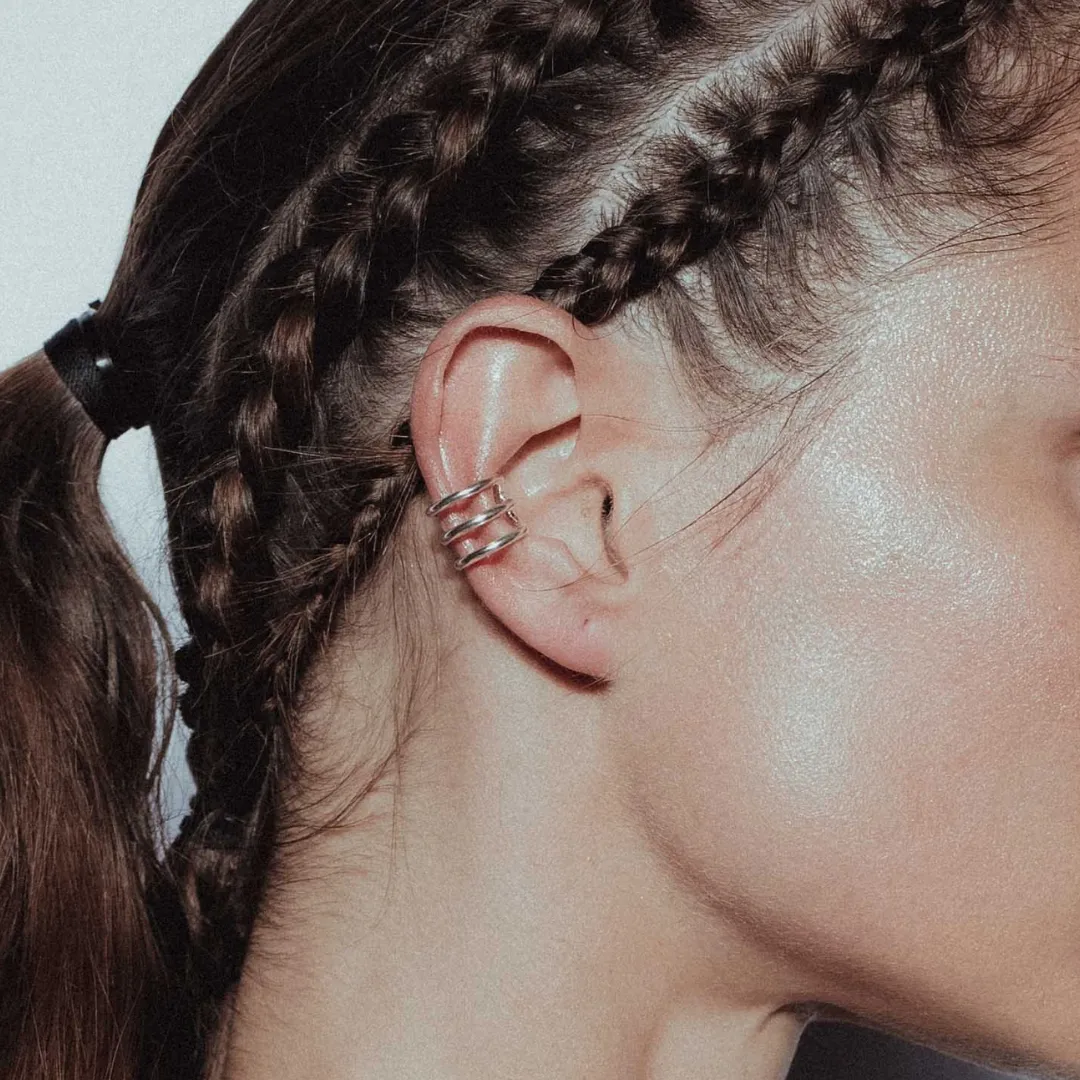 Wave Ear Cuff Silver