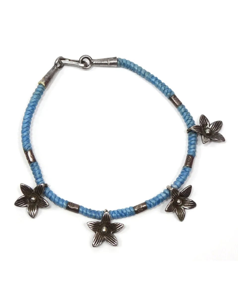 Waxed Cotton Flower Bracelet