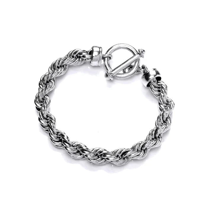 Weighty Sterling Silver Twisted Rope Bracelet
