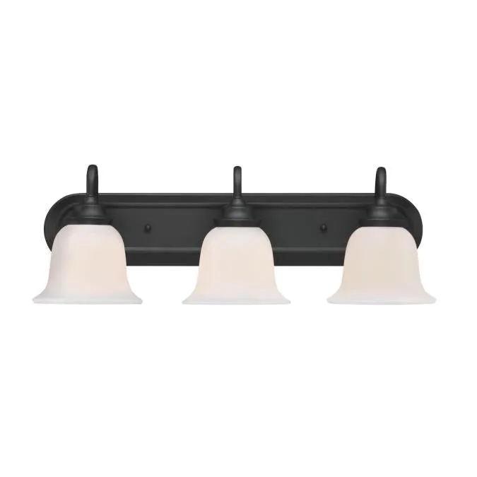Westinghouse 6117200 Harwell 3 Light Wall Fixture, Matte Black Finish