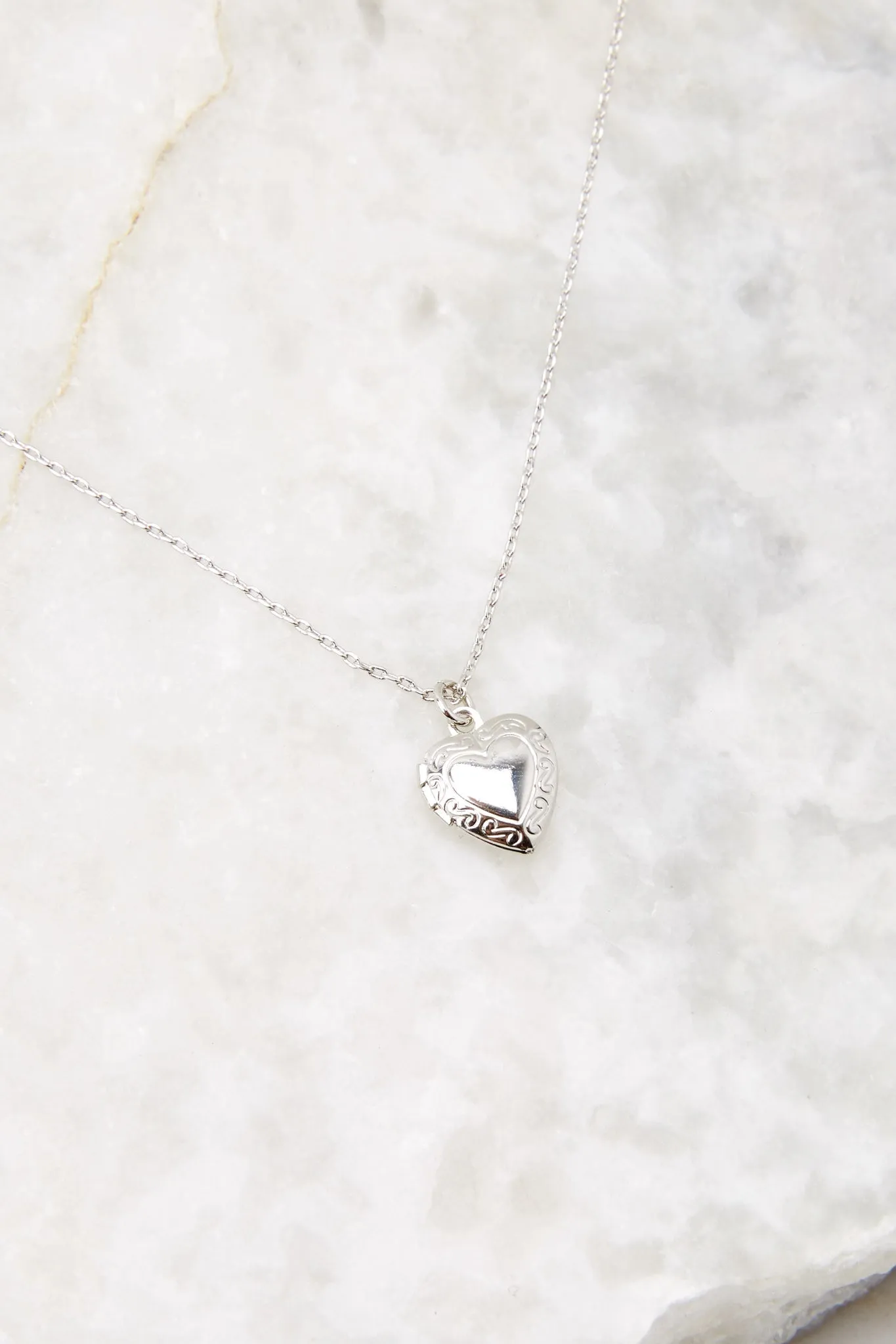 With All My Heart White Gold Necklace
